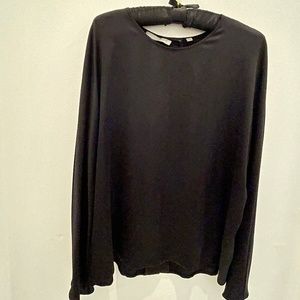 VINCE black silk long sleeve blouse L